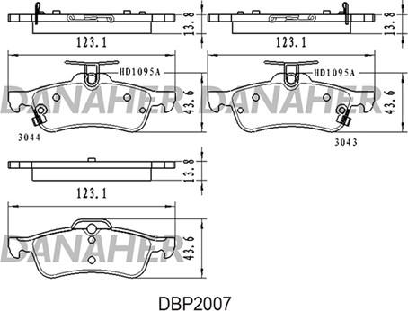 Danaher DBP2007 - Тормозные колодки, дисковые, комплект autospares.lv