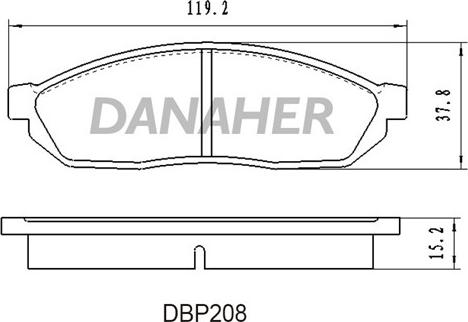 Danaher DBP208 - Тормозные колодки, дисковые, комплект autospares.lv