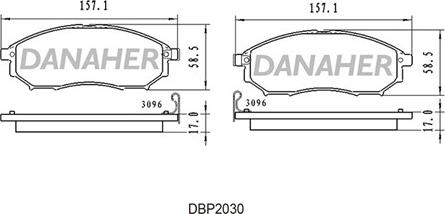 Danaher DBP2030 - Тормозные колодки, дисковые, комплект autospares.lv