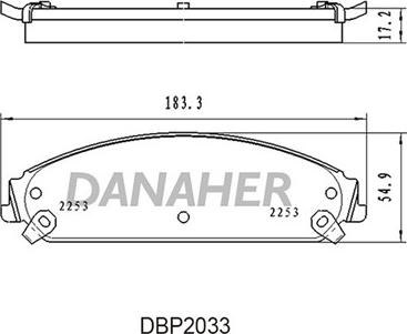 Danaher DBP2033 - Тормозные колодки, дисковые, комплект autospares.lv