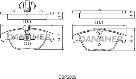 Danaher DBP2029 - Тормозные колодки, дисковые, комплект autospares.lv