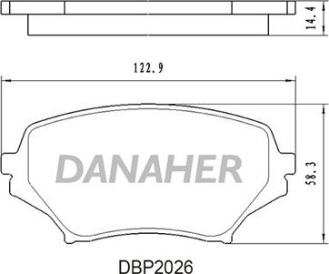 Danaher DBP2026 - Тормозные колодки, дисковые, комплект autospares.lv