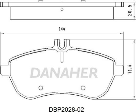 Danaher DBP2028-02 - Тормозные колодки, дисковые, комплект autospares.lv