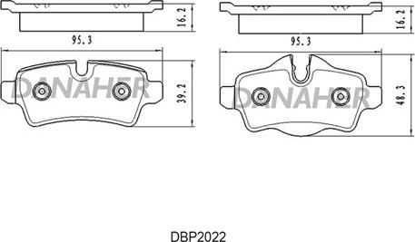 Danaher DBP2022 - Тормозные колодки, дисковые, комплект autospares.lv