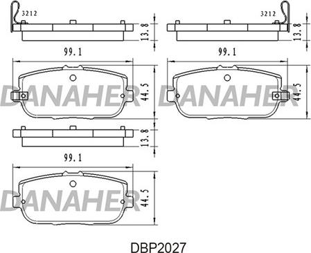 Danaher DBP2027 - Тормозные колодки, дисковые, комплект autospares.lv