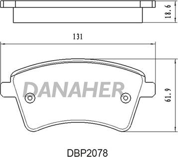 Danaher DBP2078 - Тормозные колодки, дисковые, комплект autospares.lv