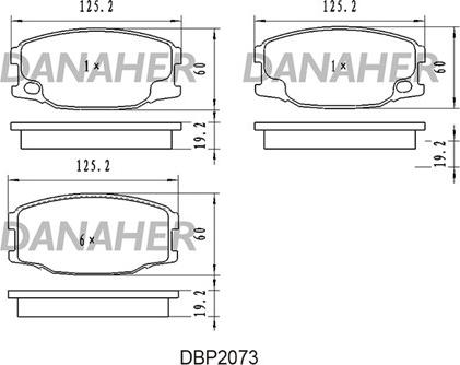 Danaher DBP2073 - Тормозные колодки, дисковые, комплект autospares.lv