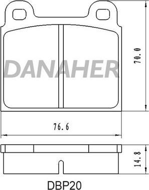 Danaher DBP20 - Тормозные колодки, дисковые, комплект autospares.lv