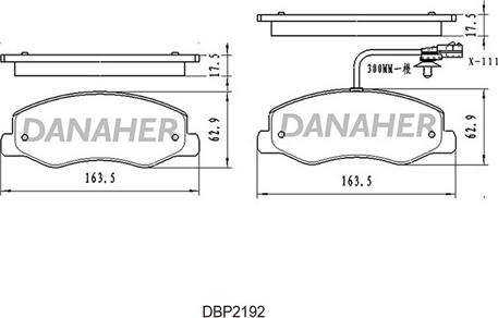 Danaher DBP2192 - Тормозные колодки, дисковые, комплект autospares.lv