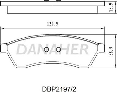 Danaher DBP2197/2 - Тормозные колодки, дисковые, комплект autospares.lv