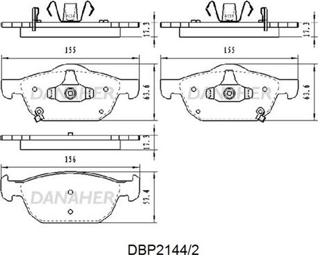 Danaher DBP2144/2 - Тормозные колодки, дисковые, комплект autospares.lv