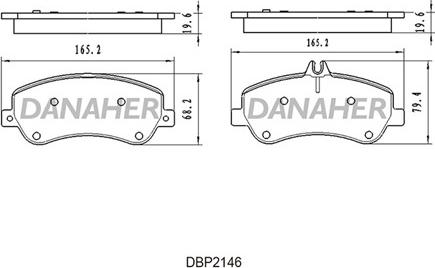 Danaher DBP2146 - Тормозные колодки, дисковые, комплект autospares.lv