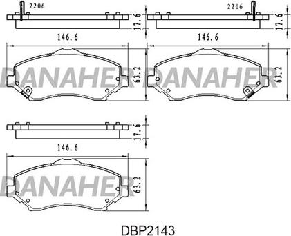 Danaher DBP2143 - Тормозные колодки, дисковые, комплект autospares.lv