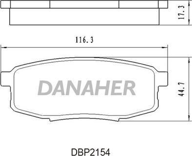 Danaher DBP2154 - Тормозные колодки, дисковые, комплект autospares.lv