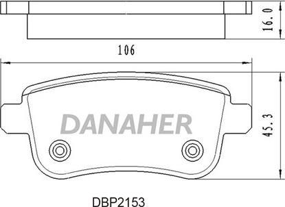 Danaher DBP2153 - Тормозные колодки, дисковые, комплект autospares.lv