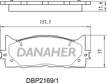 Danaher DBP2169/1 - Тормозные колодки, дисковые, комплект autospares.lv