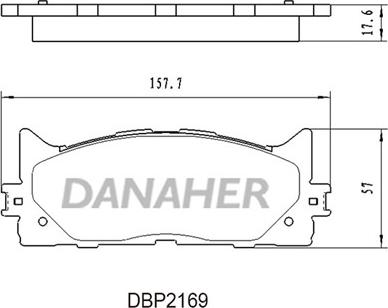 Danaher DBP2169 - Тормозные колодки, дисковые, комплект autospares.lv