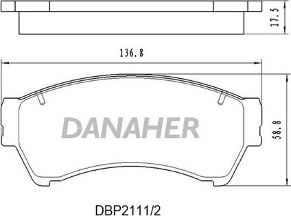 Danaher DBP2111/2 - Тормозные колодки, дисковые, комплект autospares.lv