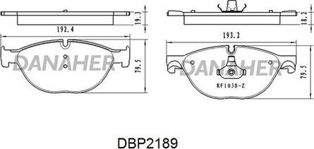 Danaher DBP2189 - Тормозные колодки, дисковые, комплект autospares.lv