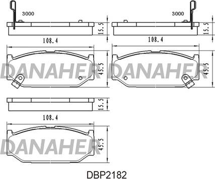 Danaher DBP2182 - Тормозные колодки, дисковые, комплект autospares.lv