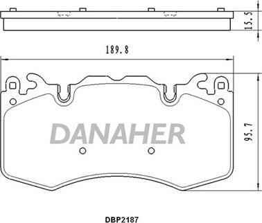 Danaher DBP2187 - Тормозные колодки, дисковые, комплект autospares.lv