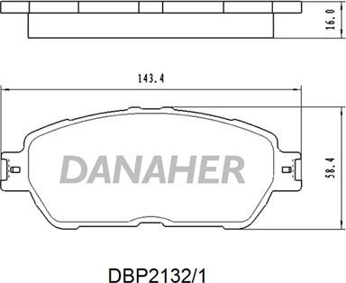 Danaher DBP2132/1 - Тормозные колодки, дисковые, комплект autospares.lv