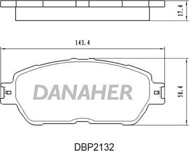 Danaher DBP2132 - Тормозные колодки, дисковые, комплект autospares.lv