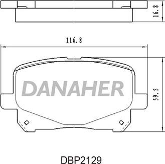 Danaher DBP2129 - Тормозные колодки, дисковые, комплект autospares.lv