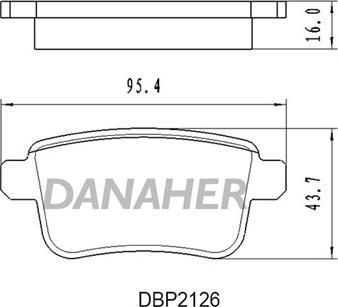 Danaher DBP2126 - Тормозные колодки, дисковые, комплект autospares.lv