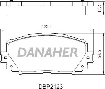 Danaher DBP2123 - Тормозные колодки, дисковые, комплект autospares.lv