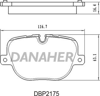 Danaher DBP2175 - Тормозные колодки, дисковые, комплект autospares.lv