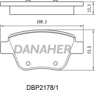 Danaher DBP2178/1 - Тормозные колодки, дисковые, комплект autospares.lv