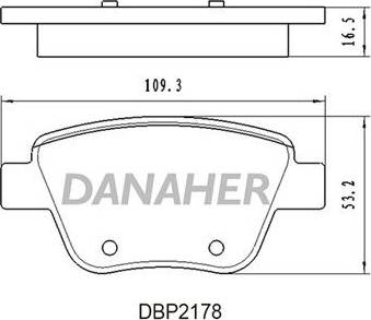 Danaher DBP2178 - Тормозные колодки, дисковые, комплект autospares.lv
