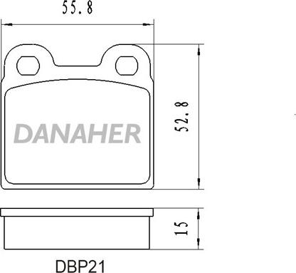 Danaher DBP21 - Тормозные колодки, дисковые, комплект autospares.lv