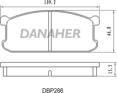 Danaher DBP286 - Тормозные колодки, дисковые, комплект autospares.lv