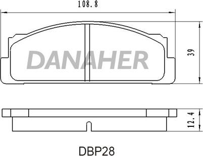 Danaher DBP28 - Тормозные колодки, дисковые, комплект autospares.lv