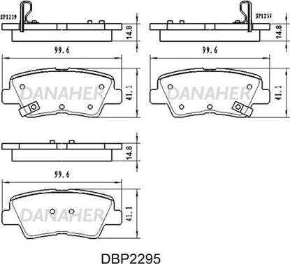 Danaher DBP2295 - Тормозные колодки, дисковые, комплект autospares.lv