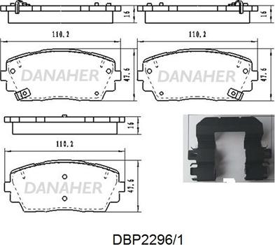 Danaher DBP2296/1 - Тормозные колодки, дисковые, комплект autospares.lv
