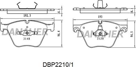 Danaher DBP2210/1 - Тормозные колодки, дисковые, комплект autospares.lv