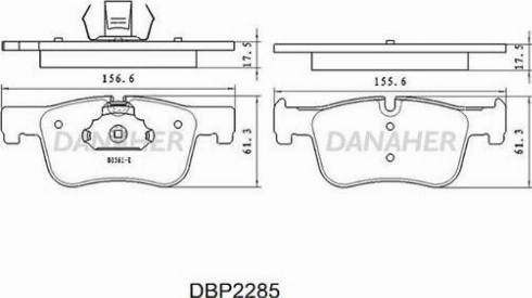 Danaher DBP2285 - Тормозные колодки, дисковые, комплект autospares.lv