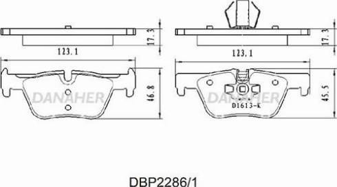 Danaher DBP2286/1 - Тормозные колодки, дисковые, комплект autospares.lv