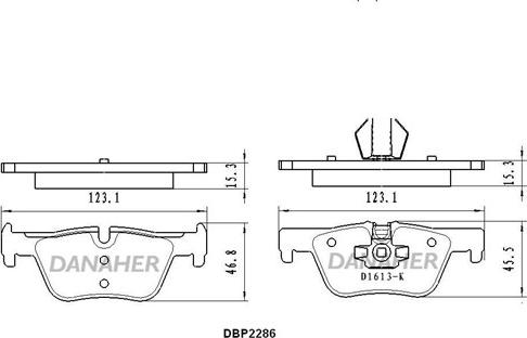 Danaher DBP2286 - Тормозные колодки, дисковые, комплект autospares.lv