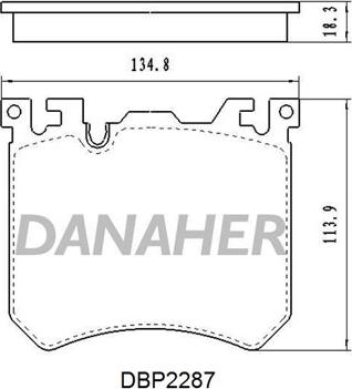 Danaher DBP2287 - Тормозные колодки, дисковые, комплект autospares.lv