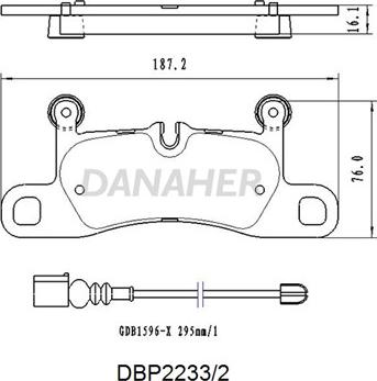 Danaher DBP2233/2 - Тормозные колодки, дисковые, комплект autospares.lv