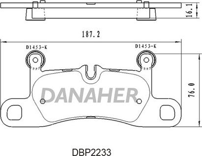 Danaher DBP2233 - Тормозные колодки, дисковые, комплект autospares.lv
