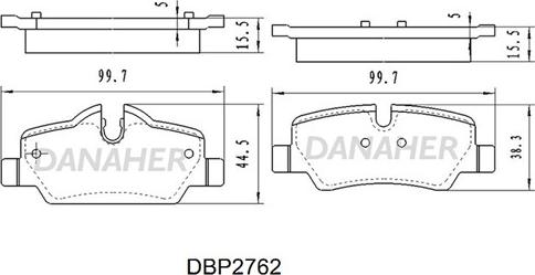 Danaher DBP2762 - Тормозные колодки, дисковые, комплект autospares.lv