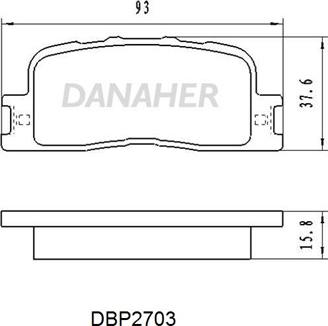 Danaher DBP2703 - Тормозные колодки, дисковые, комплект autospares.lv