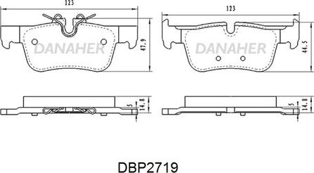 Danaher DBP2719 - Тормозные колодки, дисковые, комплект autospares.lv