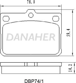 Danaher DBP74/1 - Тормозные колодки, дисковые, комплект autospares.lv