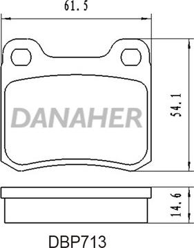 Danaher DBP713 - Тормозные колодки, дисковые, комплект autospares.lv